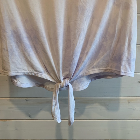 90 Degree | Tie-dye Short Sleeve Hooded Workout Top - Picture 2 of 5